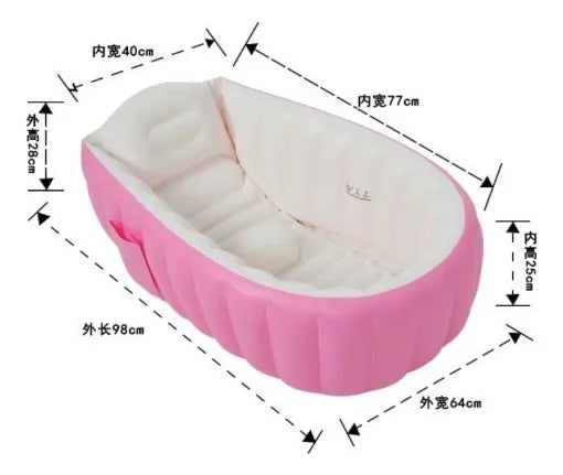 Bañera Tina Piscina Inflable Para Bebés Rosa-azul Lisa