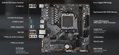 Combo Board B650m Procesador Amd Ryzen 7 7700x Pc