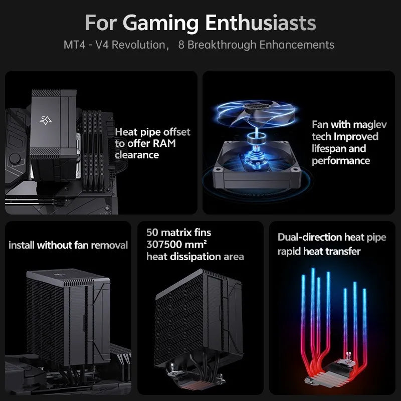 Cooler Disipador Para Intel - Amd Ventilador 120mm Snowman Negro