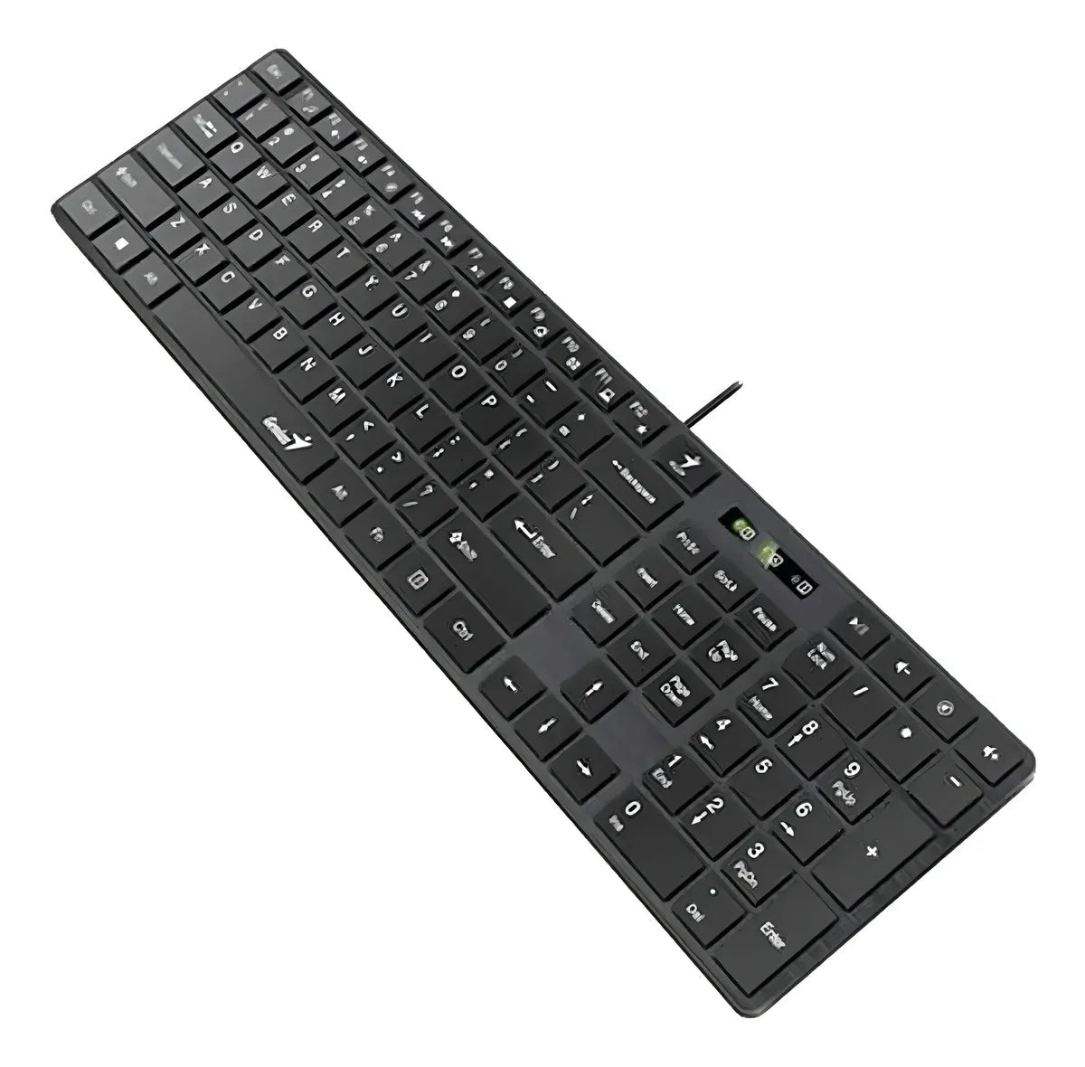 Teclado Genius SlimStar QWERTY Membrana español color negro con luz no