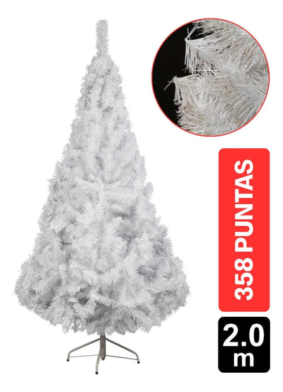 Arbol De Navidad Siberiano 2.00m 358 Puntas Gio Home Pino Navideño Look Natural Base Metalica Artificial Para Decoracion Con Bolas Adornos Extension Cintas Bombillos Botas Campanas Luces Estrella Noel