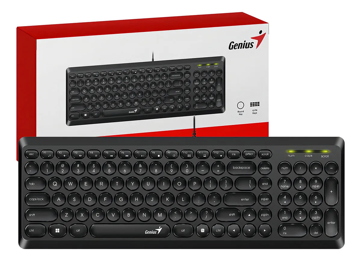 Teclado Genius Slimstar Q200 Ultra Delgado Multimedia Usb