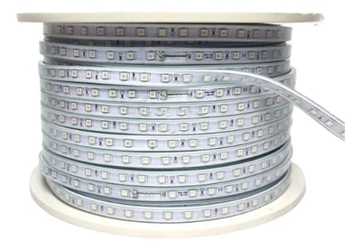 Manguera Navideña Plana Roja 60 Led Mt Rollo 50mt 110v Ip65 Rojo