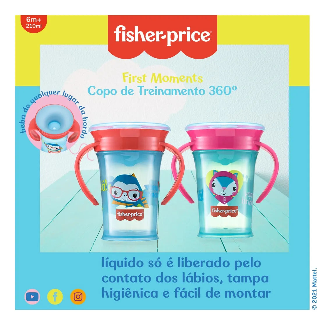Vaso De Entrenamiento 360 First Moments Azul Sweet Celeste Liso
