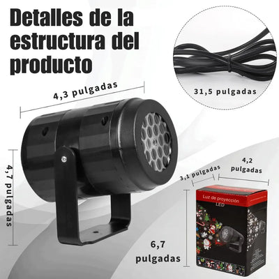 Proyector Led Navidad Figuras Interior Giratorio Multicolor