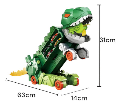 Transportador Dinosaurio T-Rex DINOTRACK 2 en 1 Verde Lima Escala 1:64
