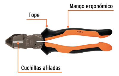 Pinza Electricista Prof. 9'' Comfort Grip Truper Expert 12351