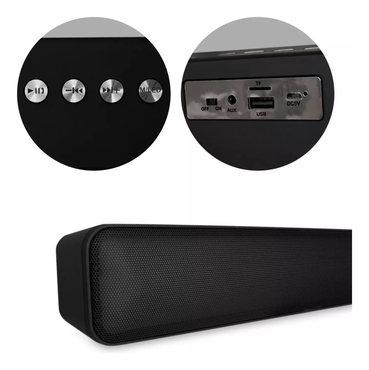 Mini Barra Sonido Inalámbrica Luces Led Audioritmicas Música Diseño
