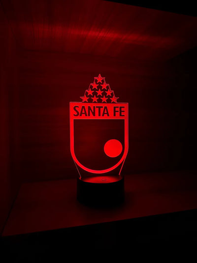Lámpara De Noche Led Santa Fe Con Estrellas Holograma Regalo Negro