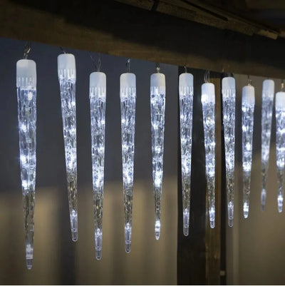 Luz Led Navideña Tubo De 10 Hielos X3 Metros Blanca-fría Blanco