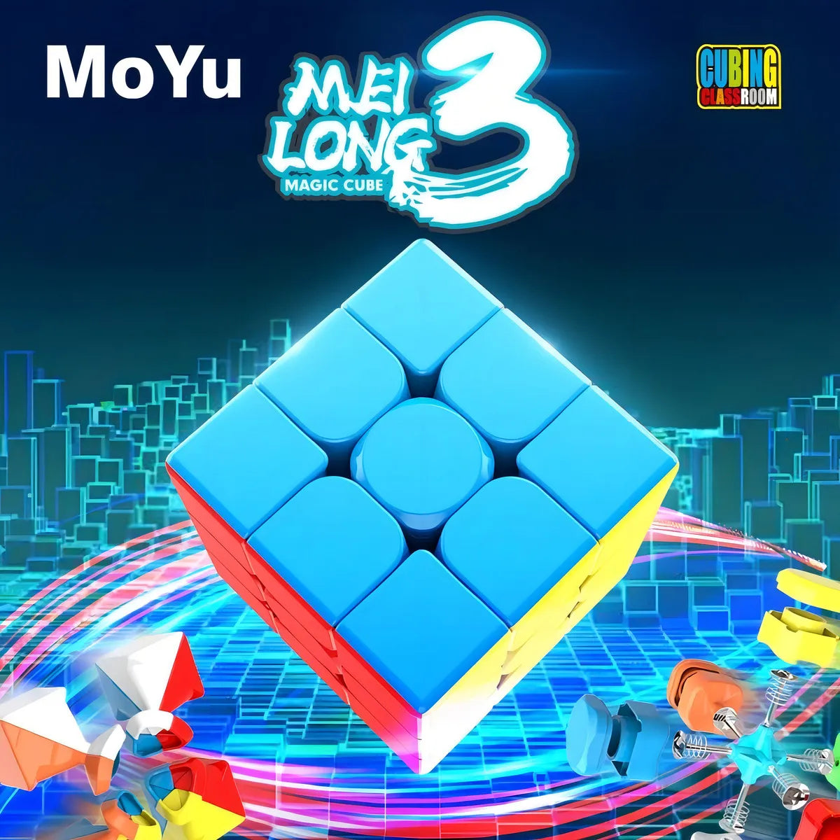 Cubo mágico cúbico de 3x3x3 piezas Moyu Meilong 3C color colorido