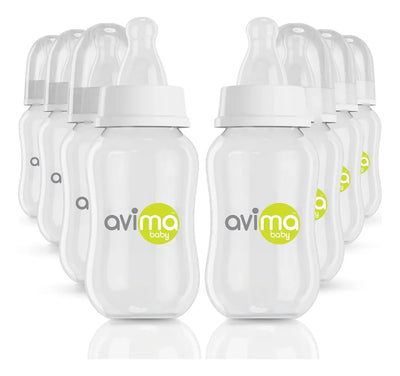 Biberon Tetero Anti Colicos Para Bebe Silicona Kit 8 Avima Blanco Con Letras