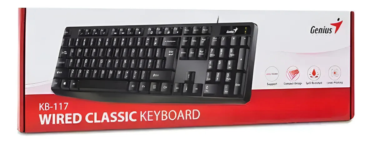 Teclado Clásico Smart Genius Alámbrico Kb-117 Negro