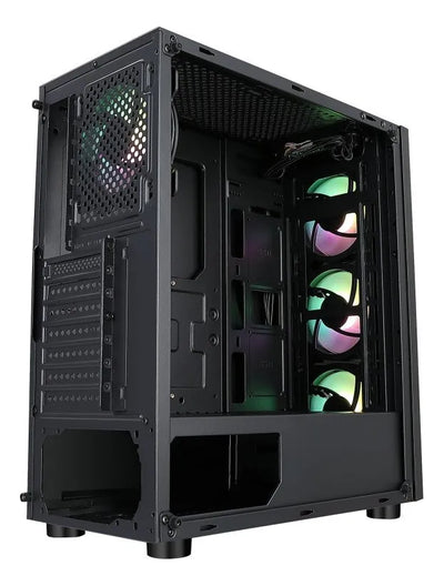 Chasis Gabinete Iceberg Crystal G9 Atx - 4 Ventiladores Rgb Color Negro