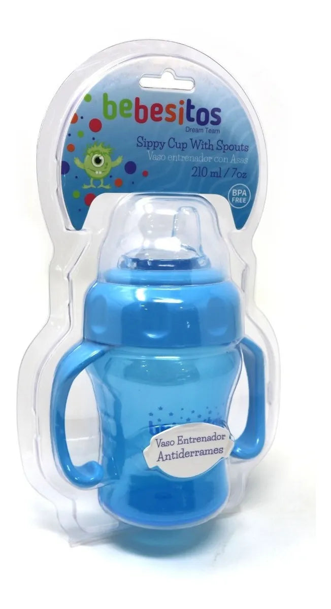 Vaso Entrenador Antiderrame 210 Ml 7 Oz Bebesitos Color Azul