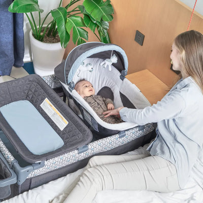 Cuna Plegable 5 En 1 Para Bebé Con Cambiador Y Moisés