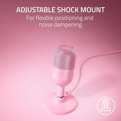 Micrófono Razer Seiren V3 Mini Ultra Compacto Usb Color Rosa