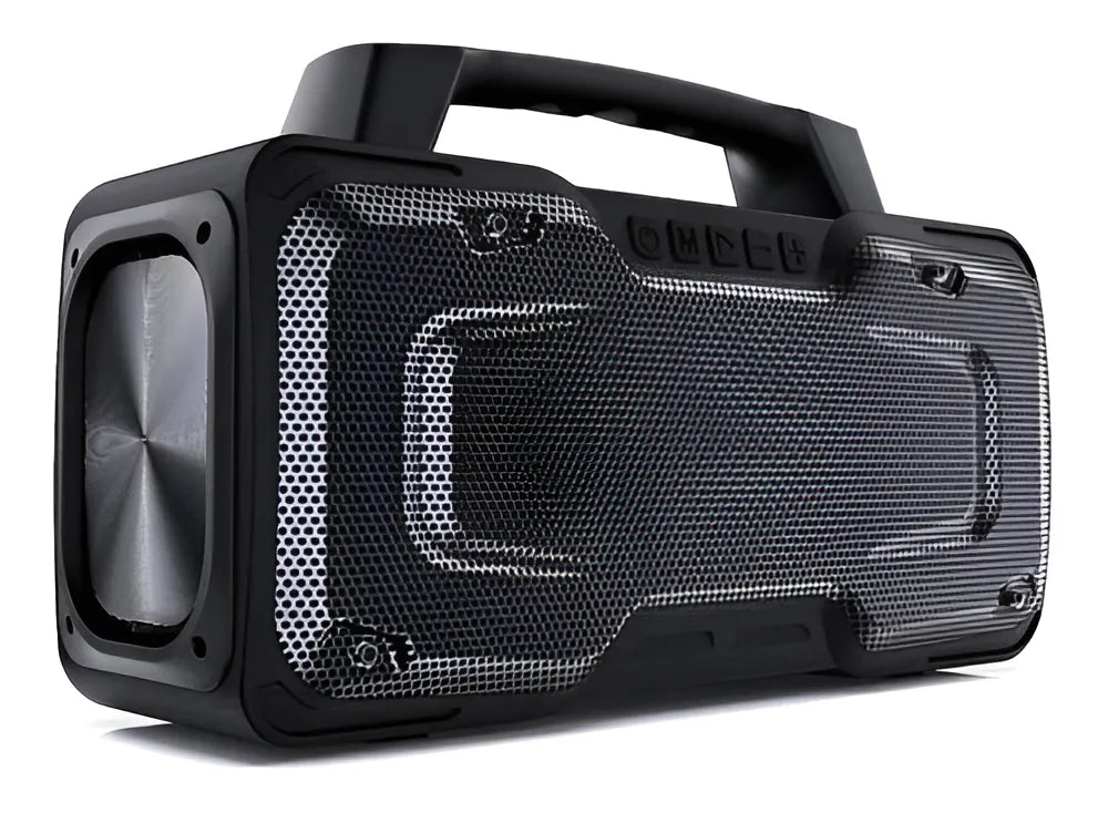 Bocinas Portátil Bluetooth Bugani 80w Altavoz Subwoofer Exterior Impermeable Ipx7 Sonido Estéreo micrófono Incorporado 24h Hora de Jugar Admite Carga Phone Soporta entrada MIC AUX M118 Negro