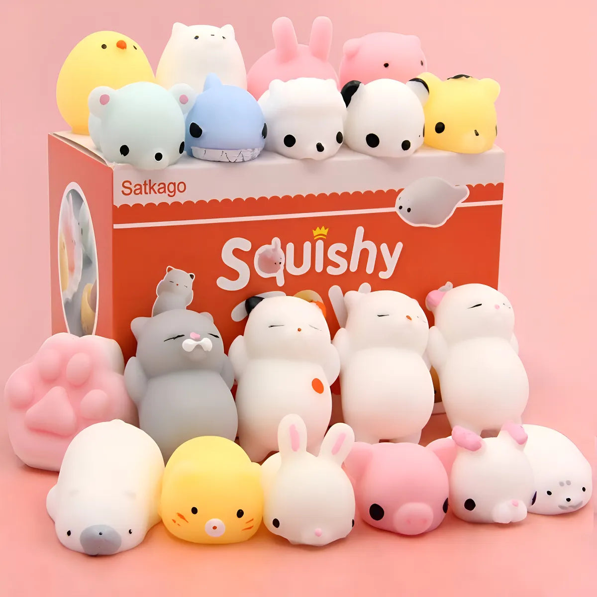 10 unidades de compresión antiestrés Squish Squishy Pets