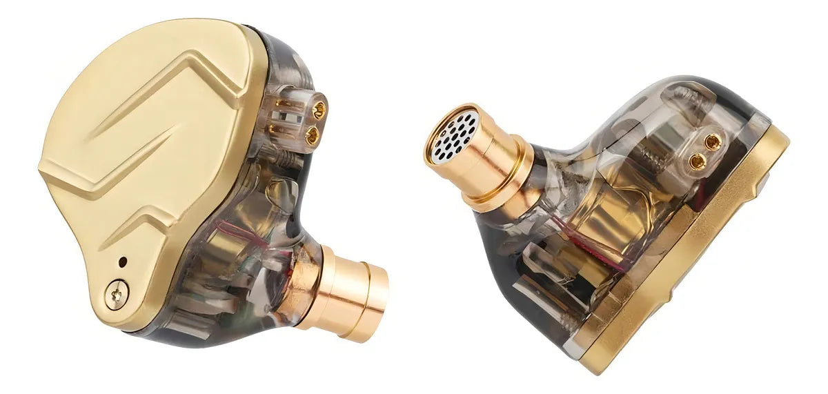 Audífonos In-ear Kz Zsn Prox Híbrido Hifi Monitoreo Color Dorado Con Mic