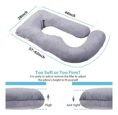 Almohada Para Embarazo En Forma De S Gris