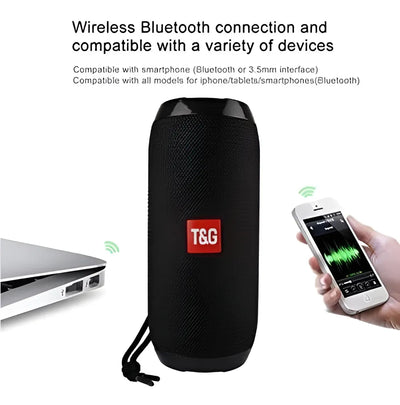 Altavoz Bluetooth Portátil Tg117 (negro) Impermeable Por R. Color Negro