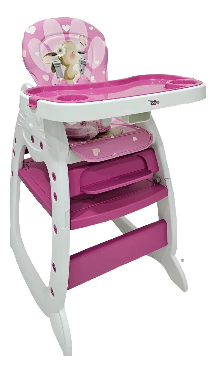 Silla De Comer De Bebe Bebesunita 3 En 1 Comedor Escritorio Mecedor Color Rosa Chicle Conejo