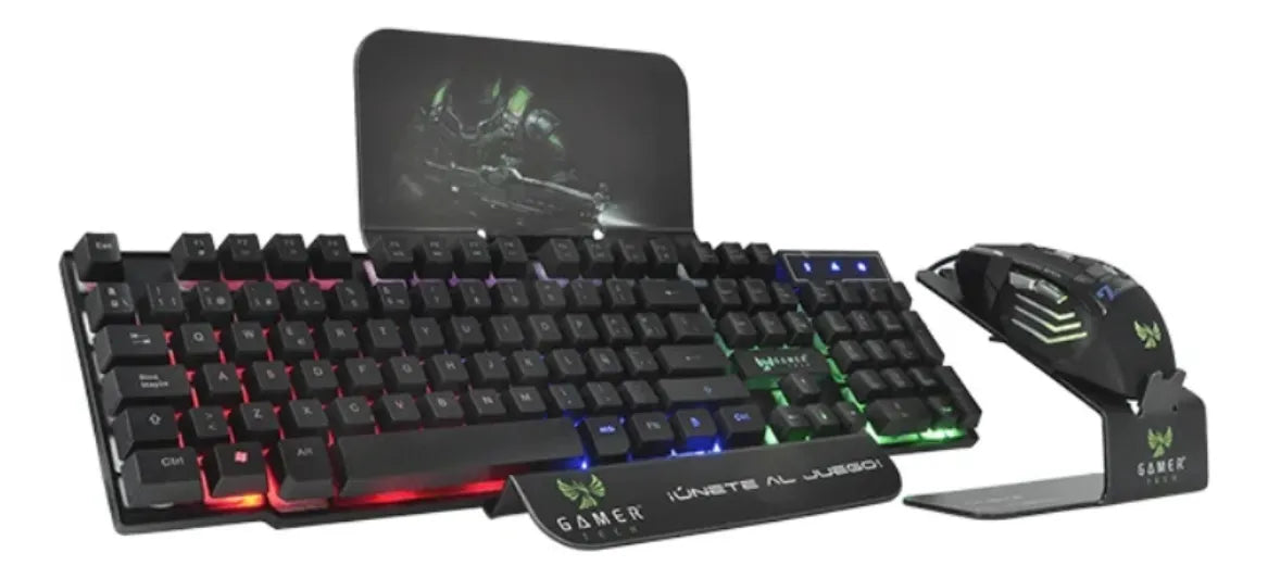 Combo Gamer Teclado Y Mouse Retroiluminado Alambrico Pc Color del teclado Negro Combo Gt300c