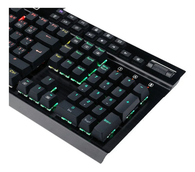 Teclado Redragon Yama QWERTY Outemu Purple español latinoamérica color negro con luz RGB