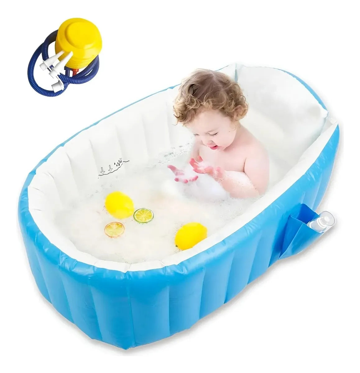 Bañera Tina Piscina Inflable Para Bebés Rosa-azul Lisa