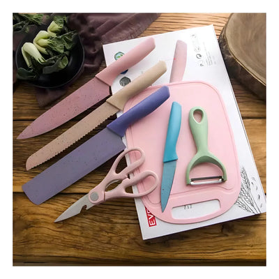 Set De Cuchillos Colores Pastel X6 Piezas Color Tonos pasteles