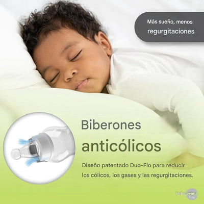 Biberon Tetero Anti Colicos Para Bebe Silicona Kit 8 Avima Blanco Con Letras