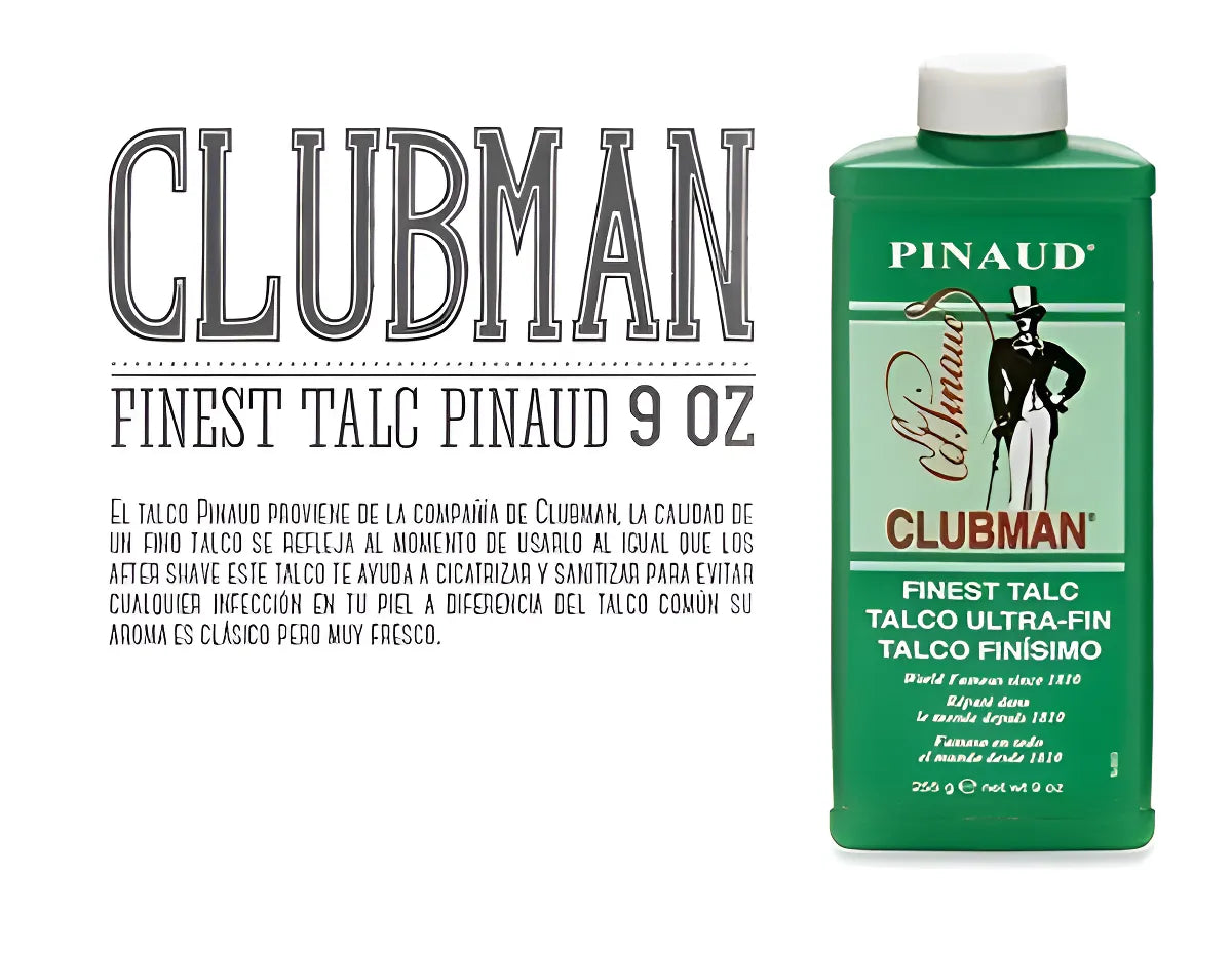 Talco Blanco Clubman Pinaud 255ml 9oz Ultra Fino Barbero