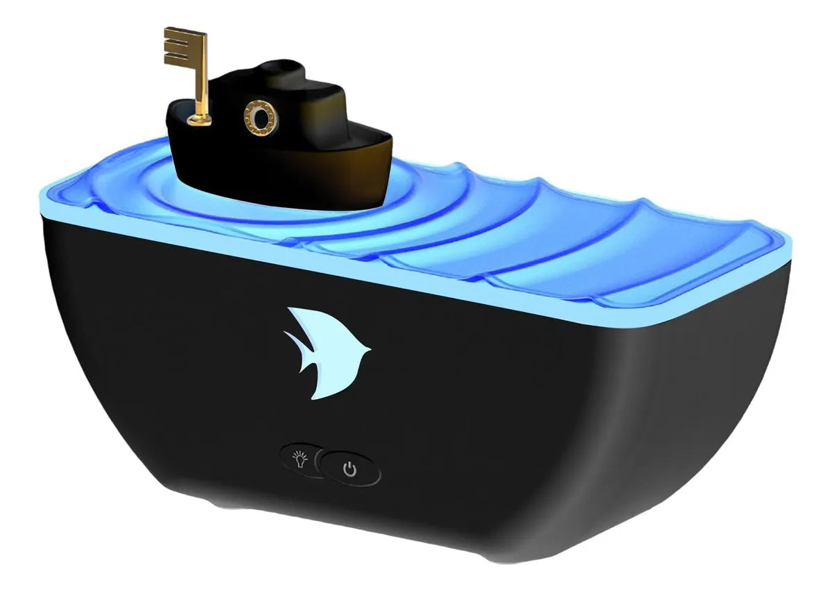 Humidificador Difusor Aromas Forma Barco Luz Led + Esencia - Negro
