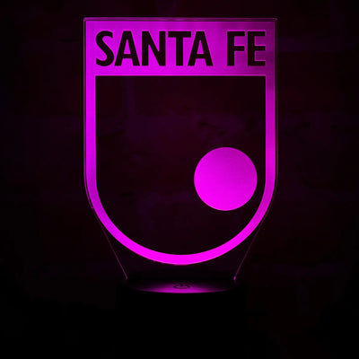Lámpara De Noche Led Santa Fe Holograma Decoración Regalo Negro