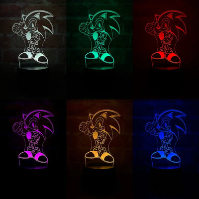 Lámpara De Noche Led Sonic Holograma Decoración Regalo Negro