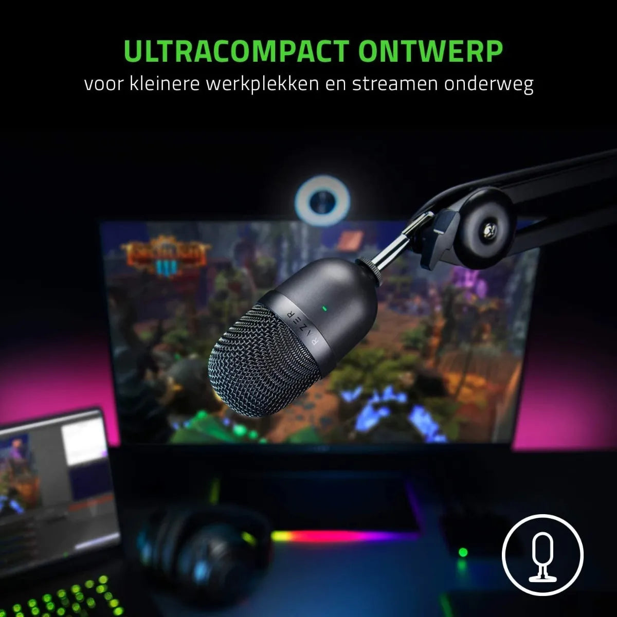 Micrófono Razer Seiren Mini USB para grabación profesional Color Negro