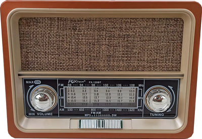 Radio Am Fm Parlante Usb Retro Recargable Baterías ¡ Mp3! Co Color Negro