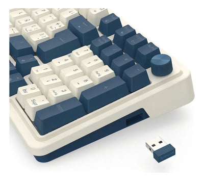 Teclado Wireless Redragon Eisa Pro K686wb Blanco Azul Rgb Ñ Blanco/azul Español Latinoamérica
