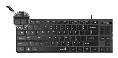 Teclado Genius SlimStar QWERTY Membrana español color negro con luz no