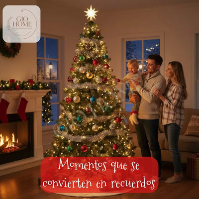 Arbol De Navidad Noruega 1.80m 338 Puntas Gio Home Pino Navideño Look Natural Base Metalica Artificial Para Decoracion Con Bolas Adornos Extension Cintas Bombillos Botas Campanas Luces Estrella Noel