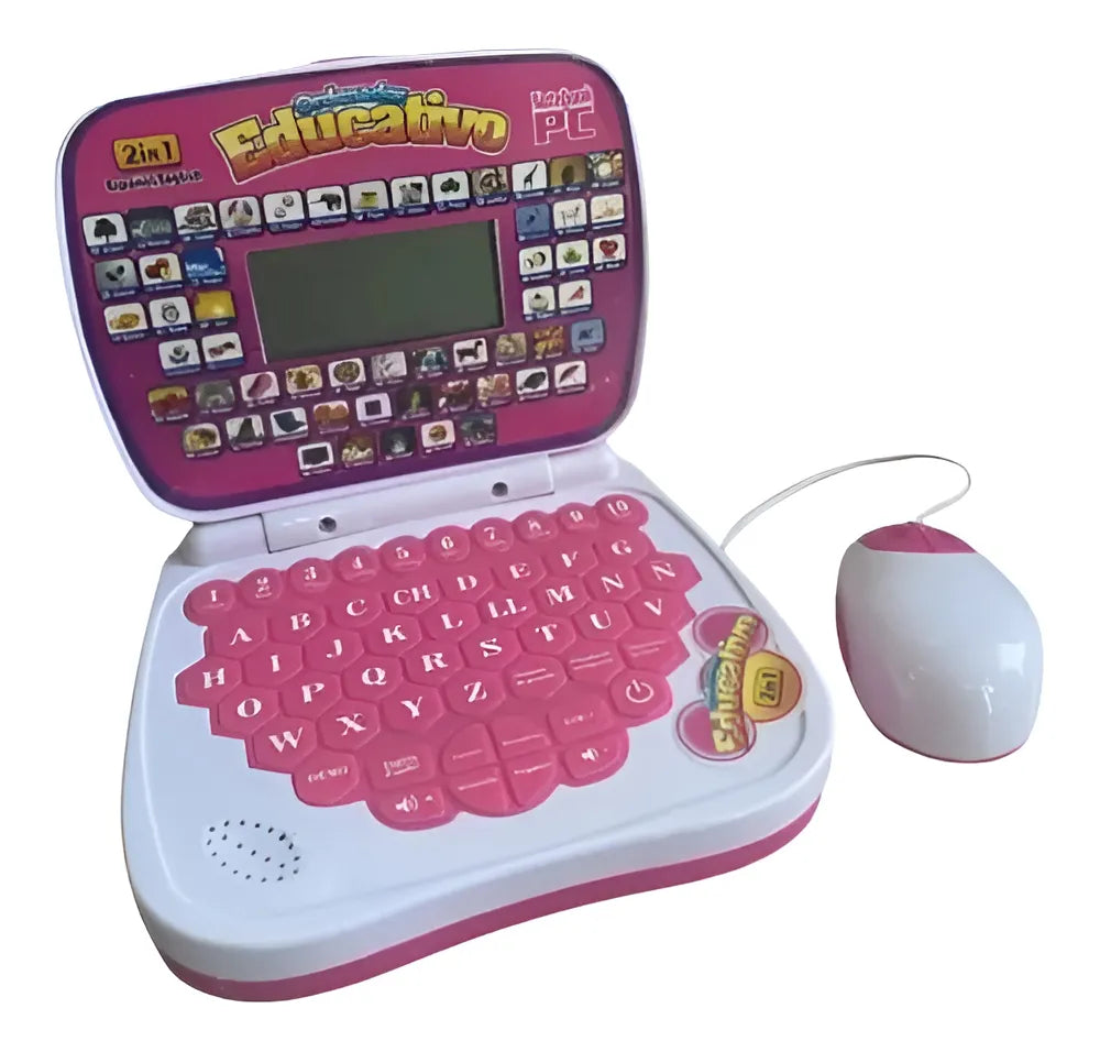 Mini Ordenador Didáctico Educativo Infantil Color Rosado