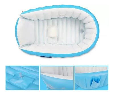 Bañera Tina Piscina Inflable Para Bebés Rosa-azul Lisa