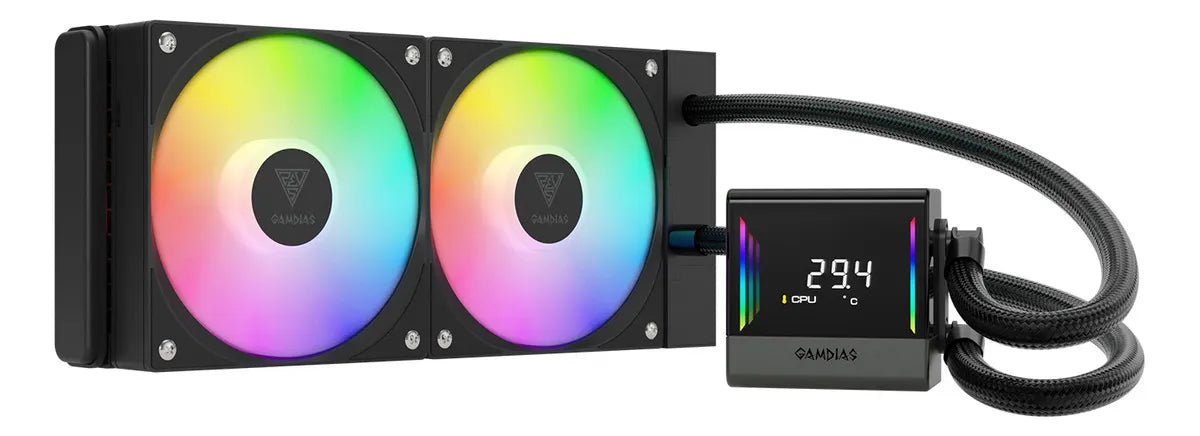Enfriamiento Gamdias Chione E4-240 Digital 240mm Lga1700/am5 Led Rgb Negro