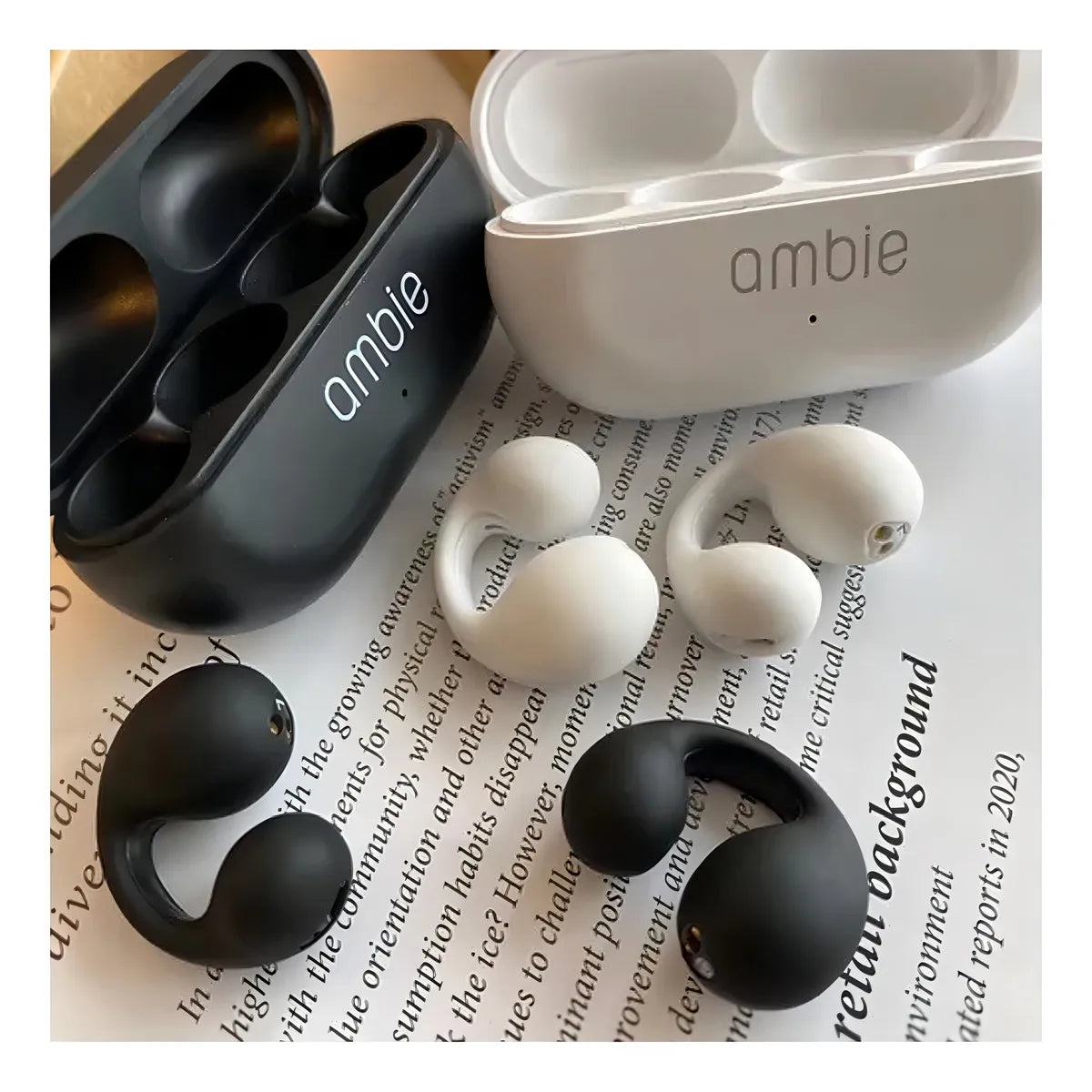 Auriculares deportivos inalámbricos Bluetooth Ambie, color negro