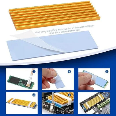 Disipador Ram So-dimm Y Ssd M.2 Nvme Laptop Portátil Dorado