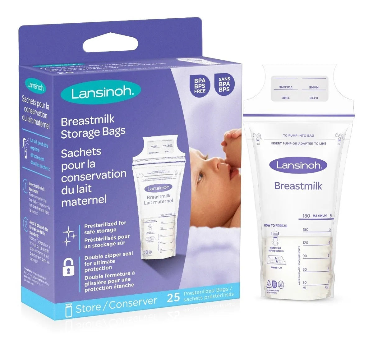 Bolsas Almacenamiento Leche Materna Lansinoh | 25 Unidades