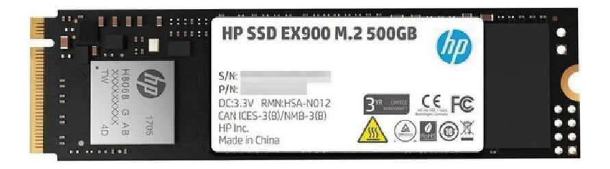 Unidad De Estado Solido Hp 500gb M2 Pcie 3x4 Ex900 Negro