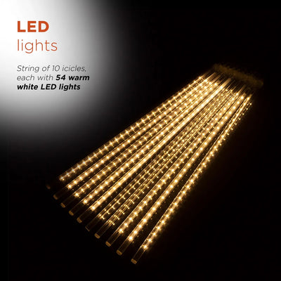 Extensión 10 Tubos Con Luces Navideñas Led Alpine