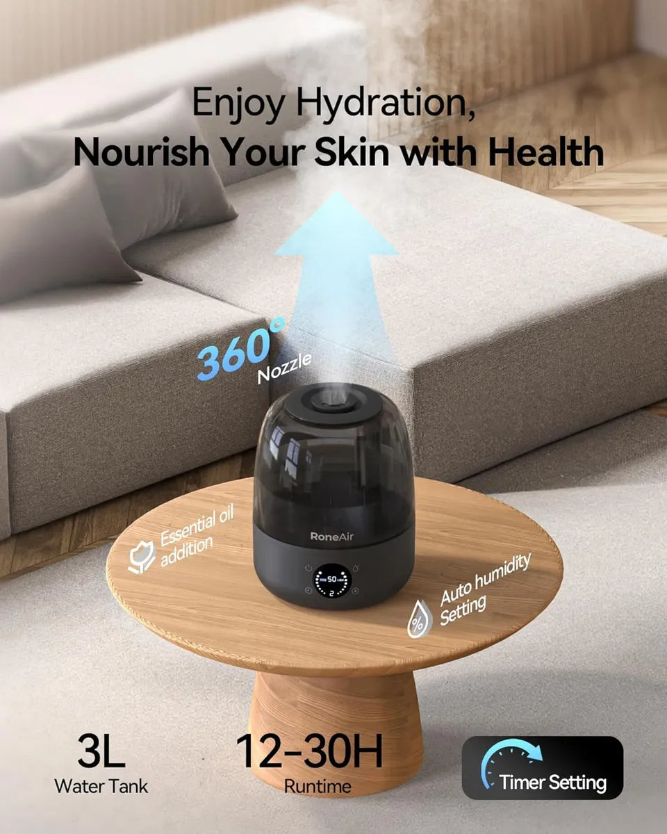 Humidificadores Para Dormitorio Bebes, Ultrasónico - Negro